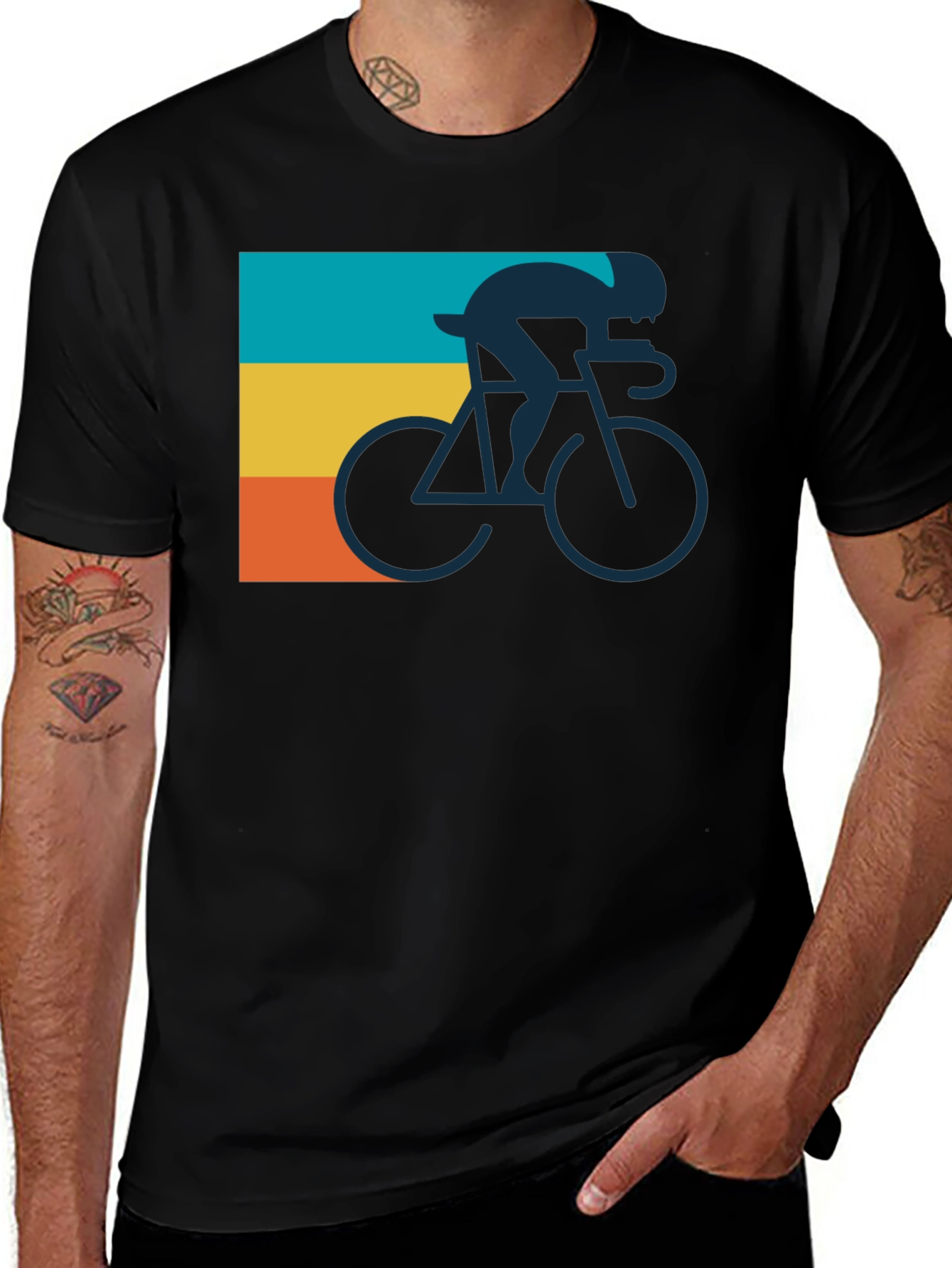 Retro Cycling T-Shirt - Vintage Style Cyclist Tee