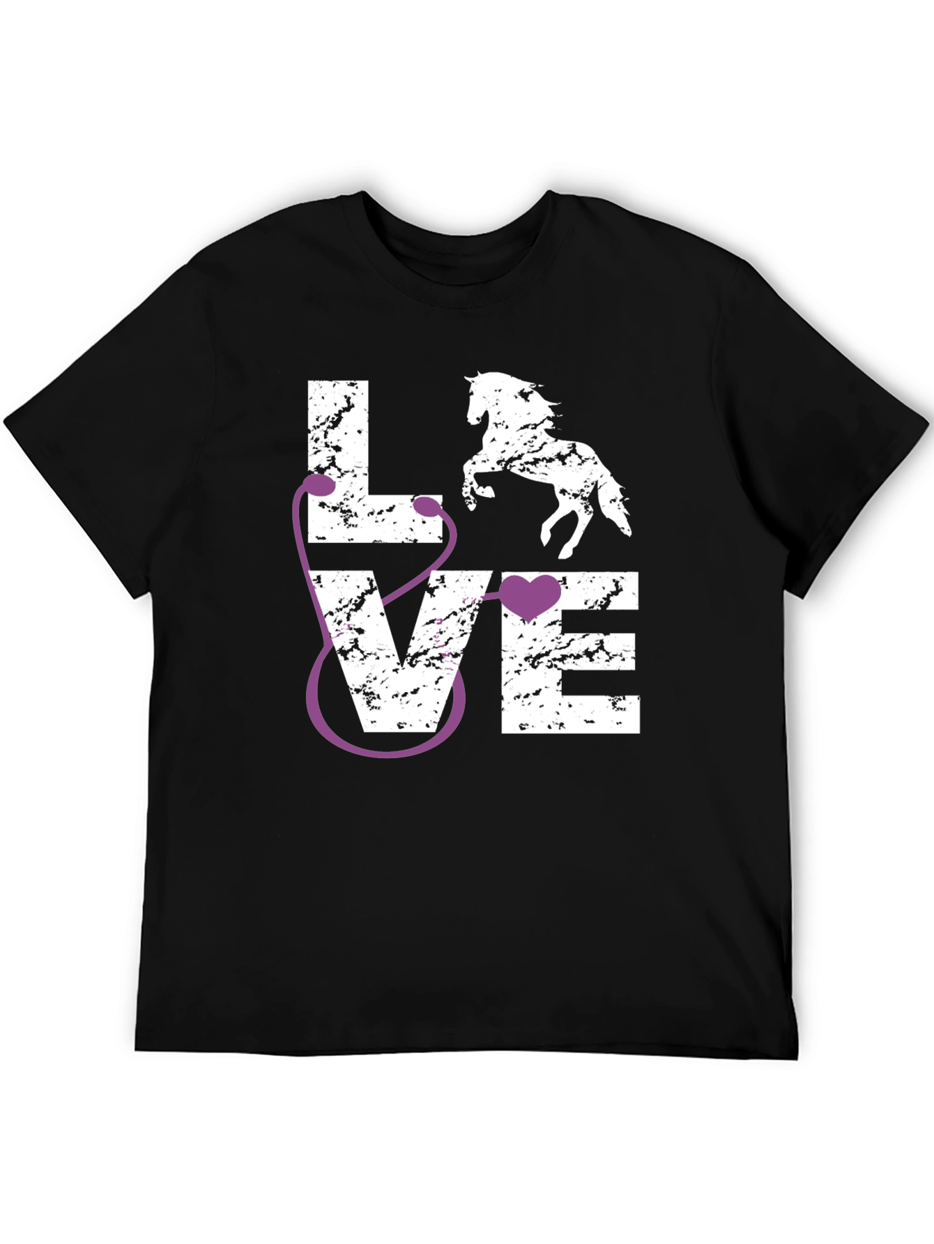Veterinarian Horse Lover Stethoscope T-Shirt