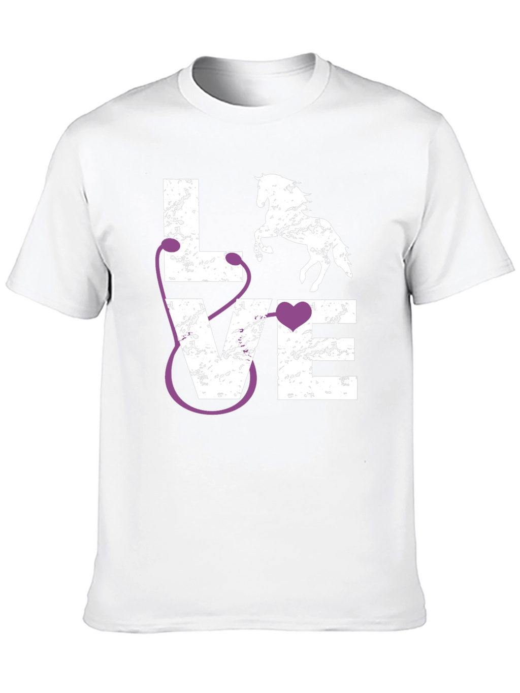 Veterinarian Horse Lover Stethoscope T-Shirt