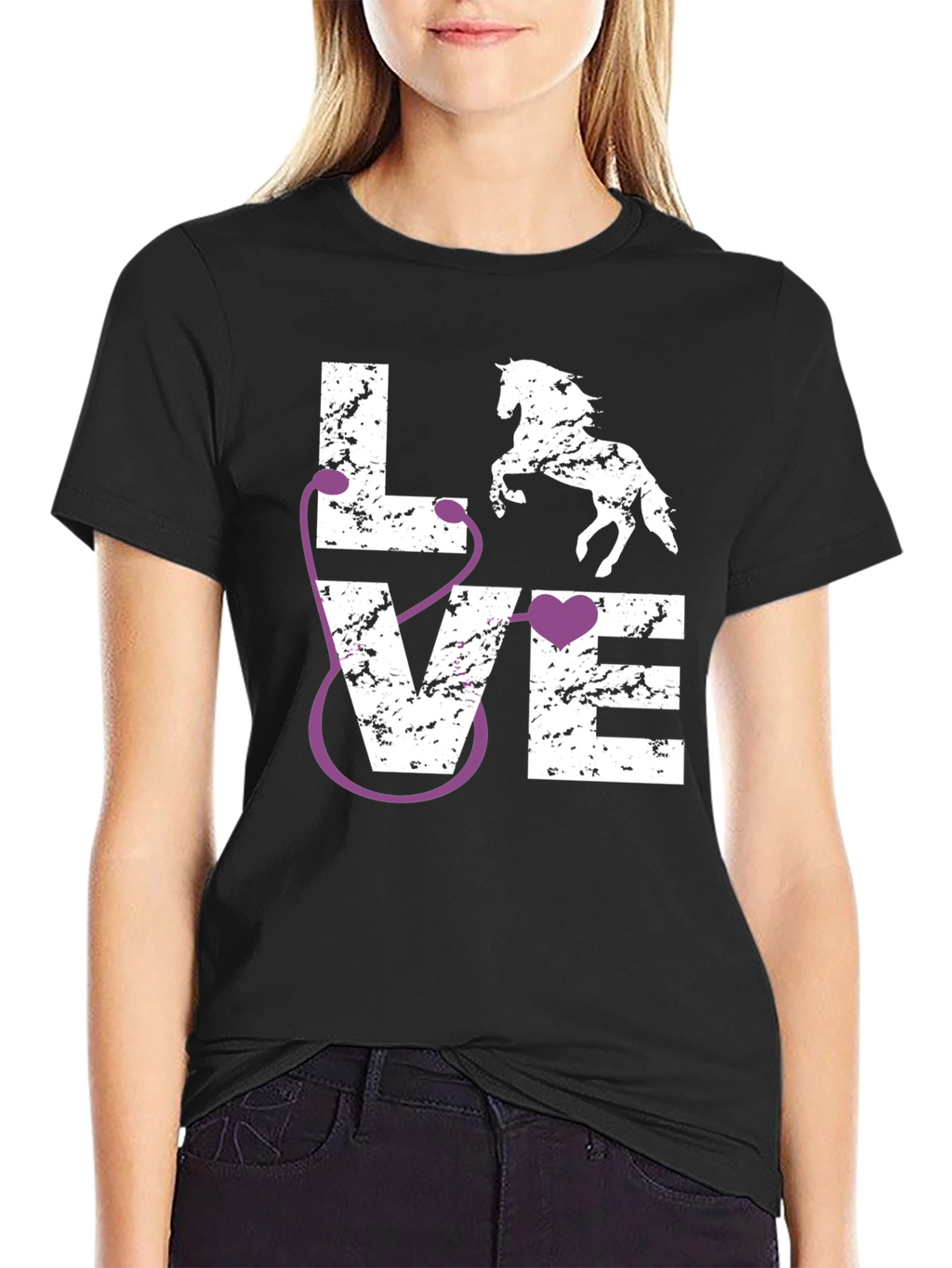 Veterinarian Horse Lover Stethoscope T-Shirt