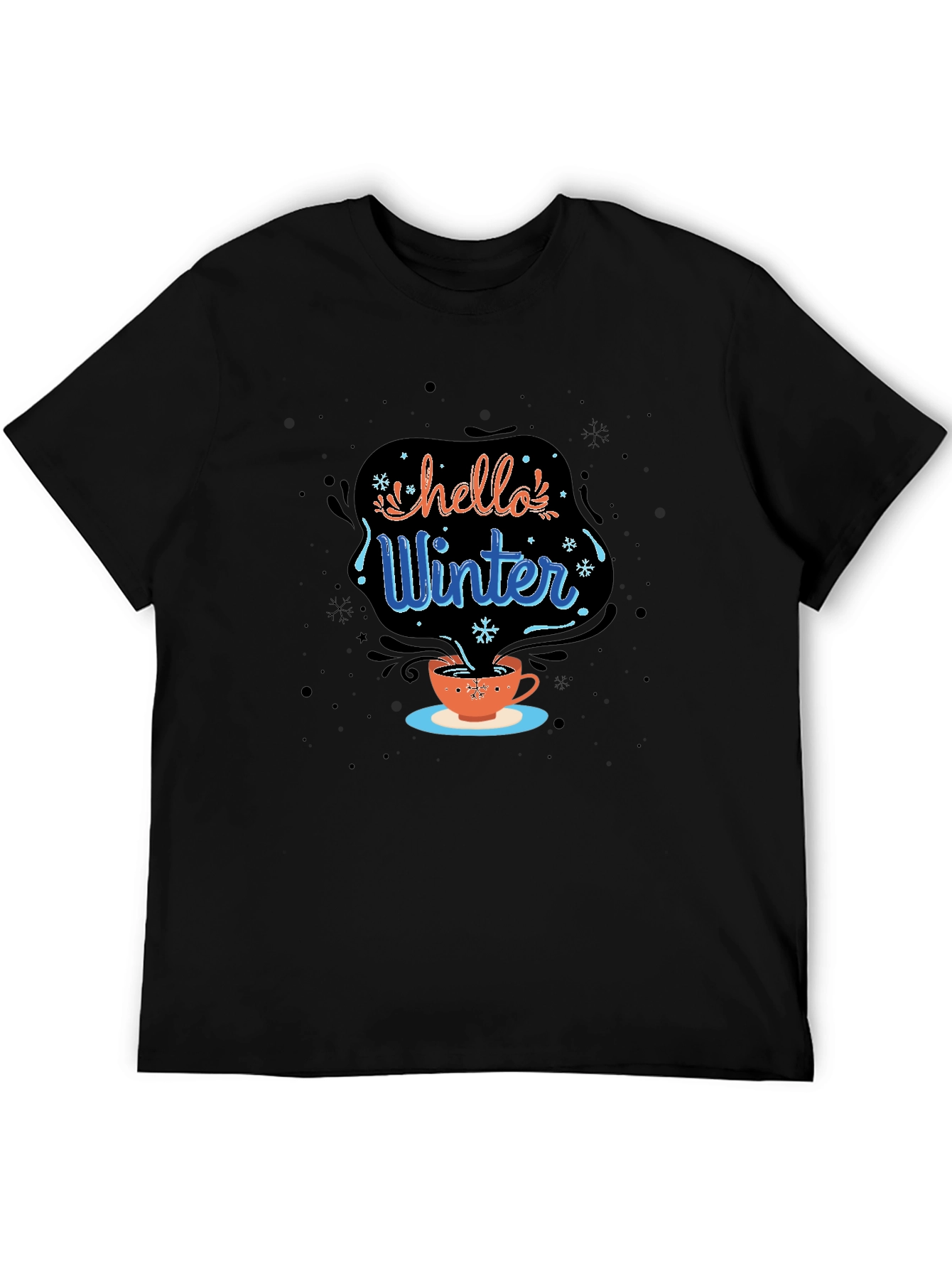 Hello Winter Black Graphic Tee