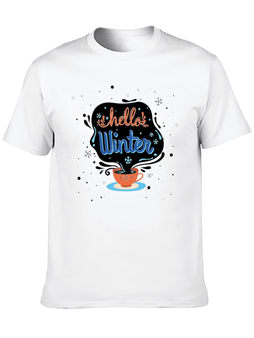 Hello Winter Black Graphic Tee
