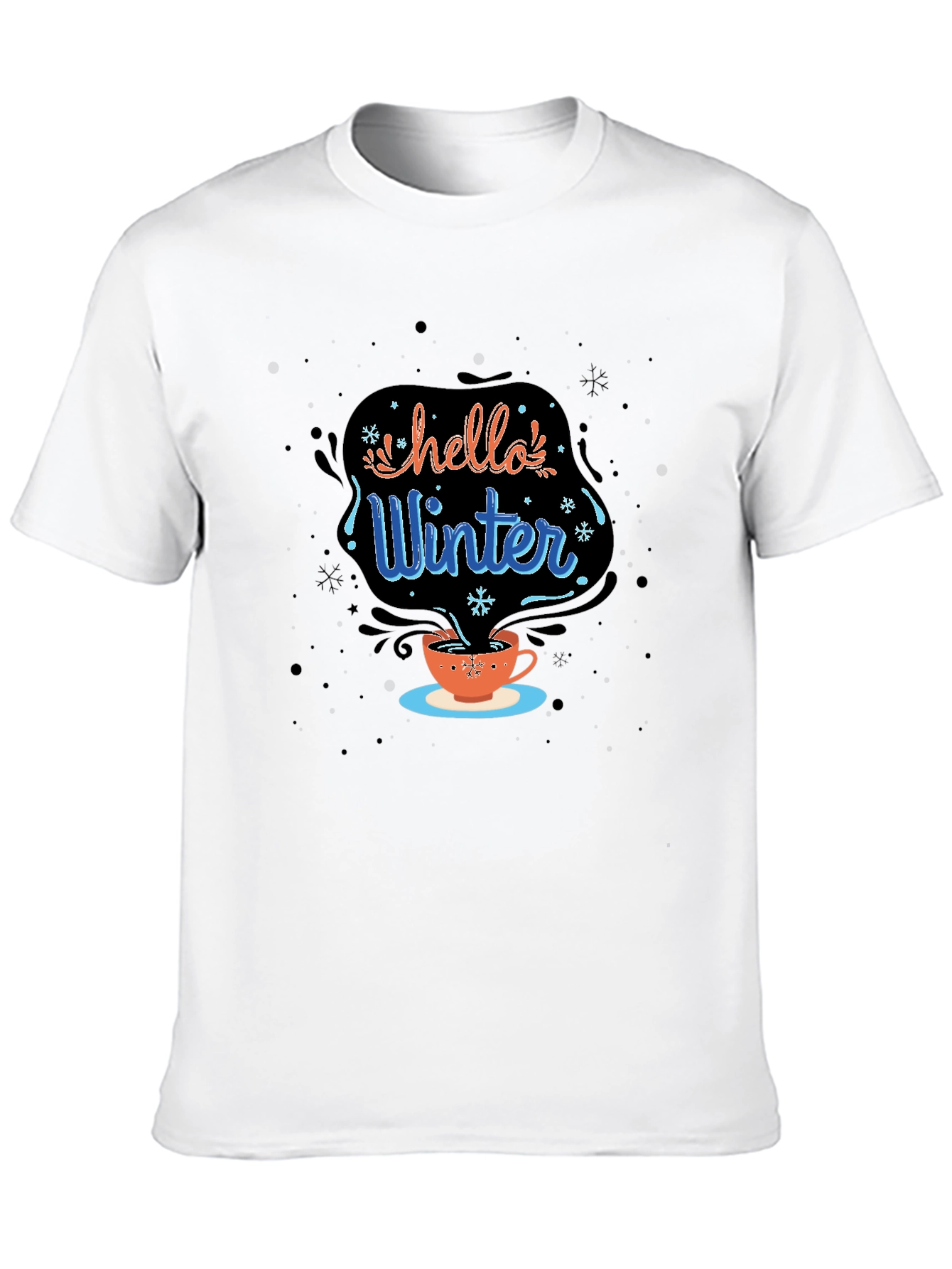 Hello Winter Black Graphic Tee