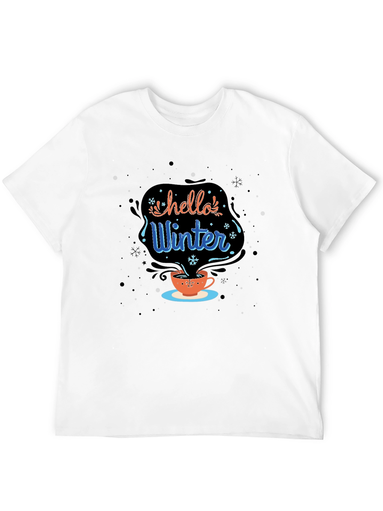 Hello Winter Black Graphic Tee