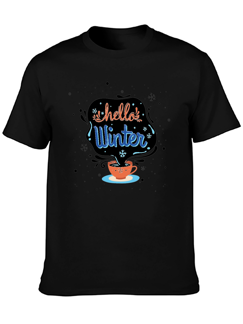 Hello Winter Black Graphic Tee