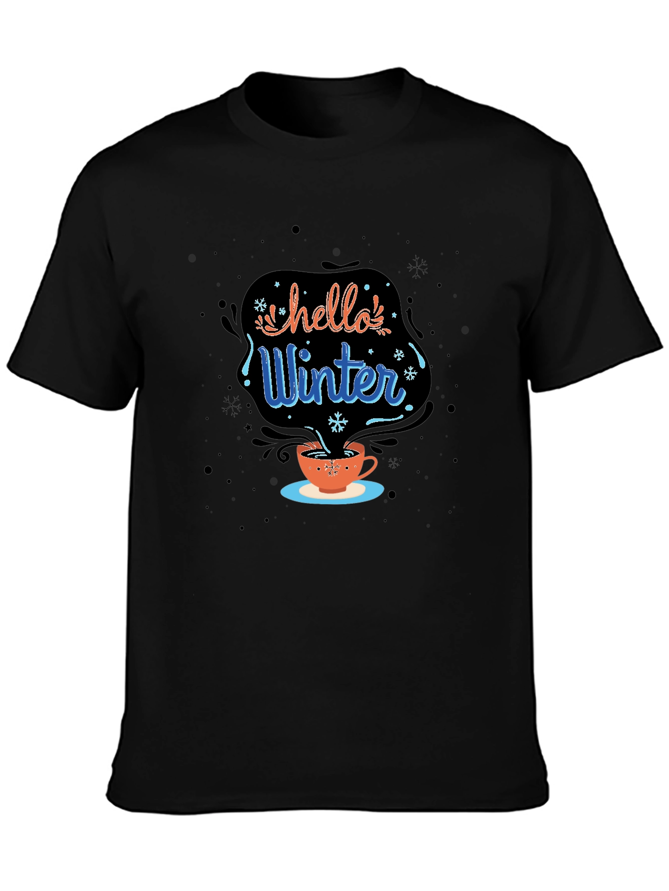 Hello Winter Black Graphic Tee