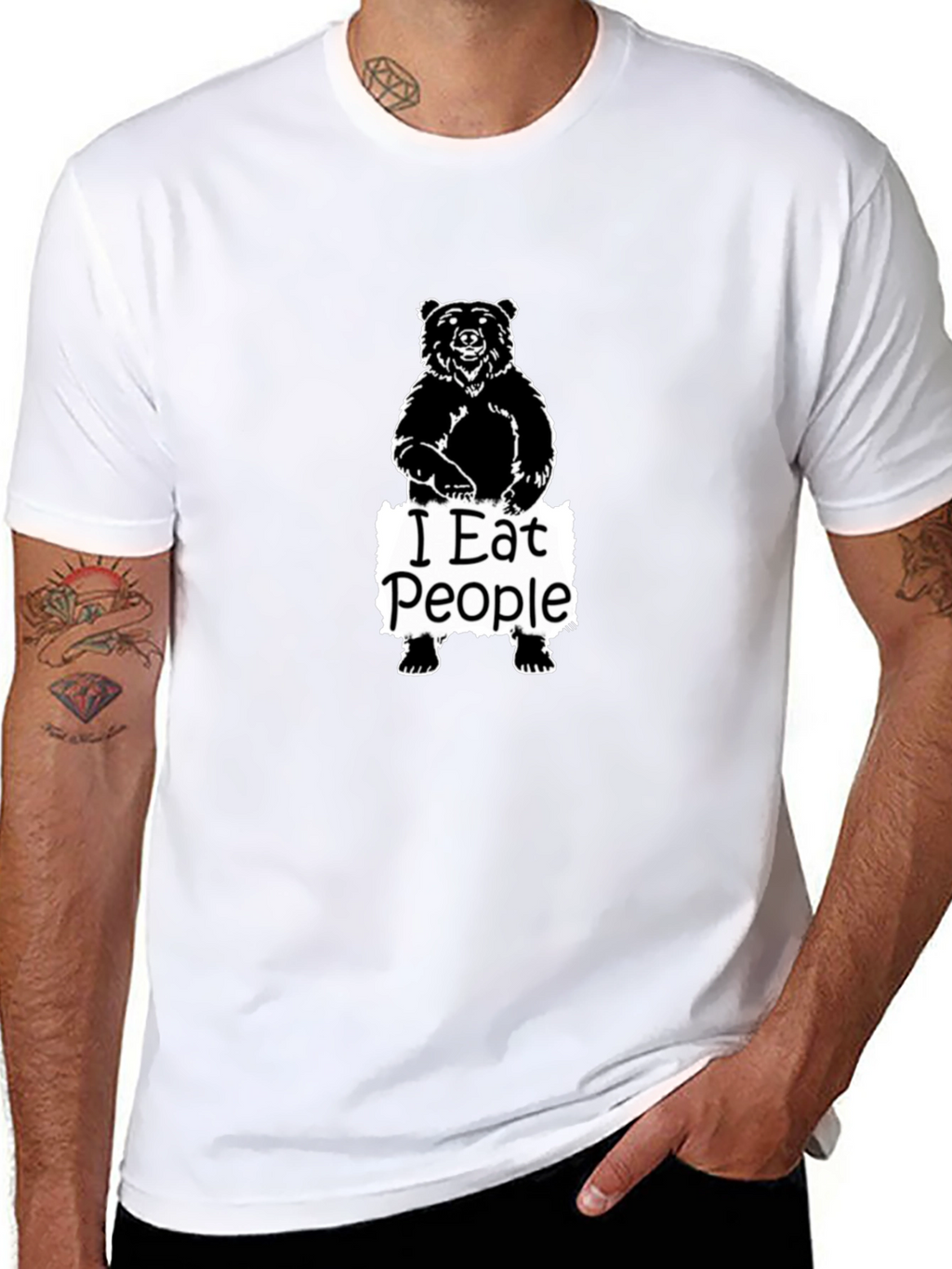 Bear I Eat People Graphic T-Shirt