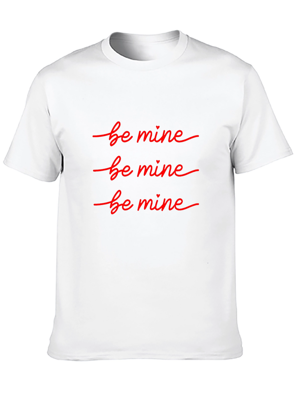 Be Mine Valentines T-Shirt - Black Crew Neck