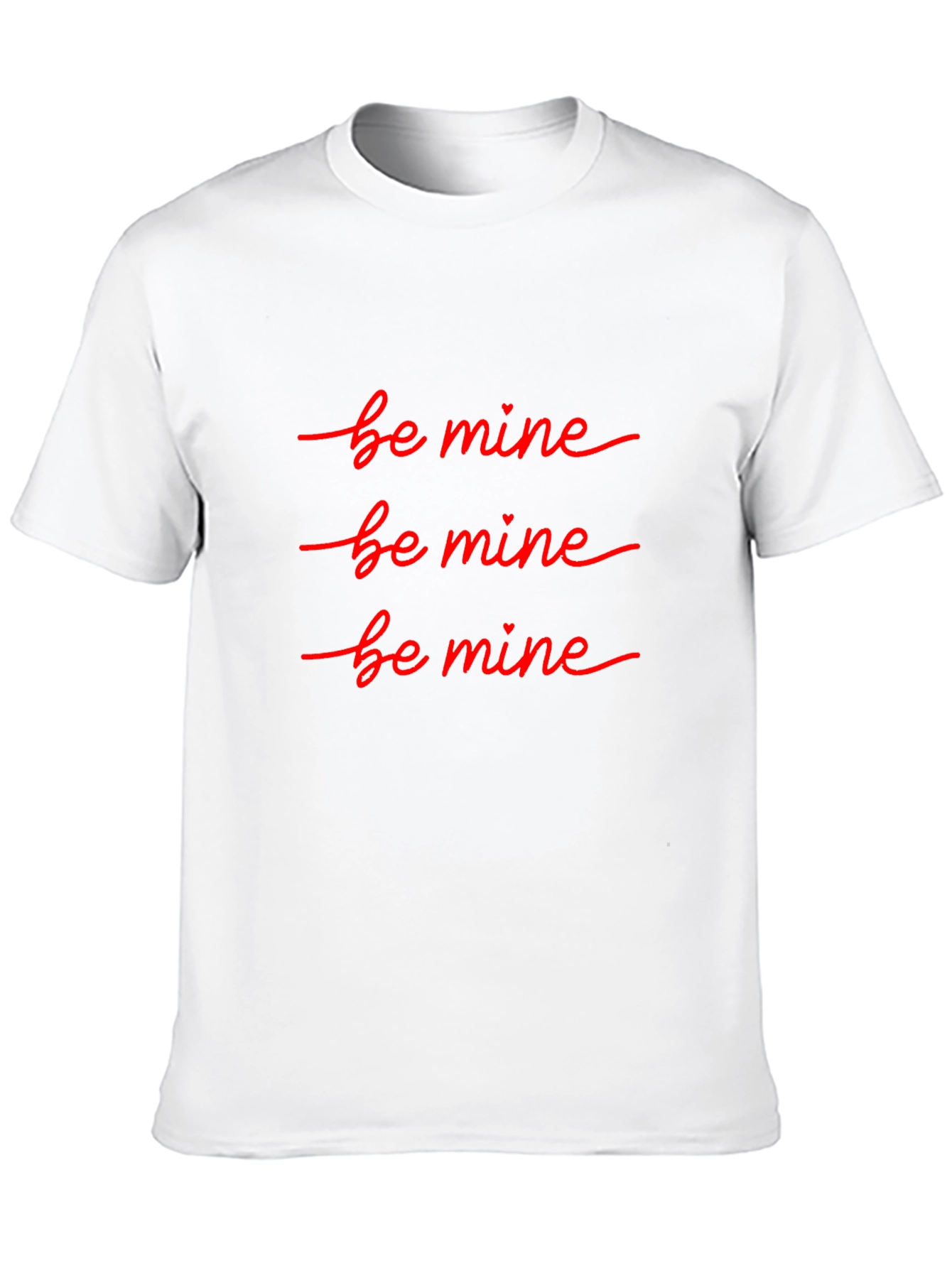 Be Mine Valentines T-Shirt - Black Crew Neck
