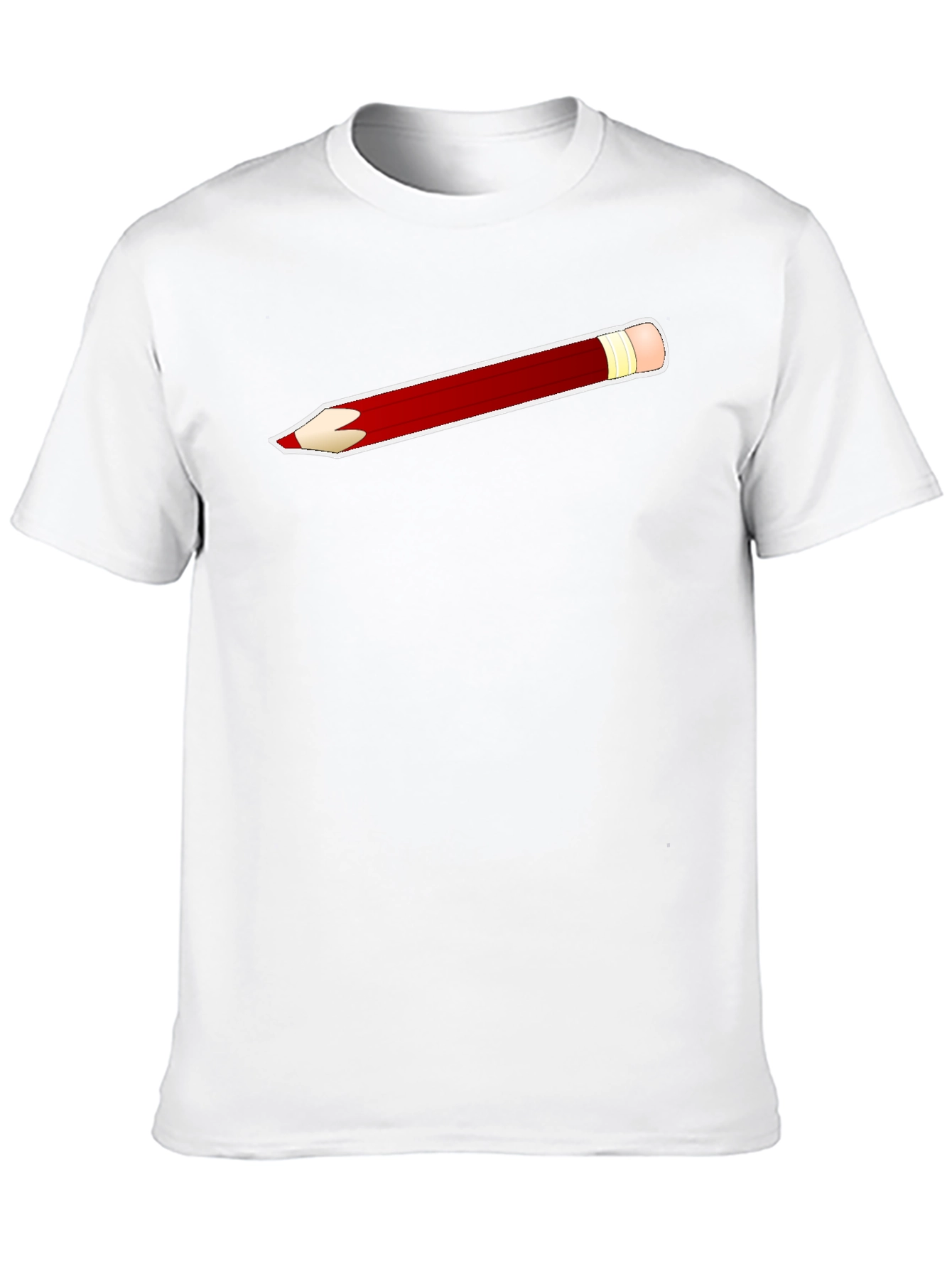 Pencil Graphic Tee - Classic Crew Neck Black T-Shirt