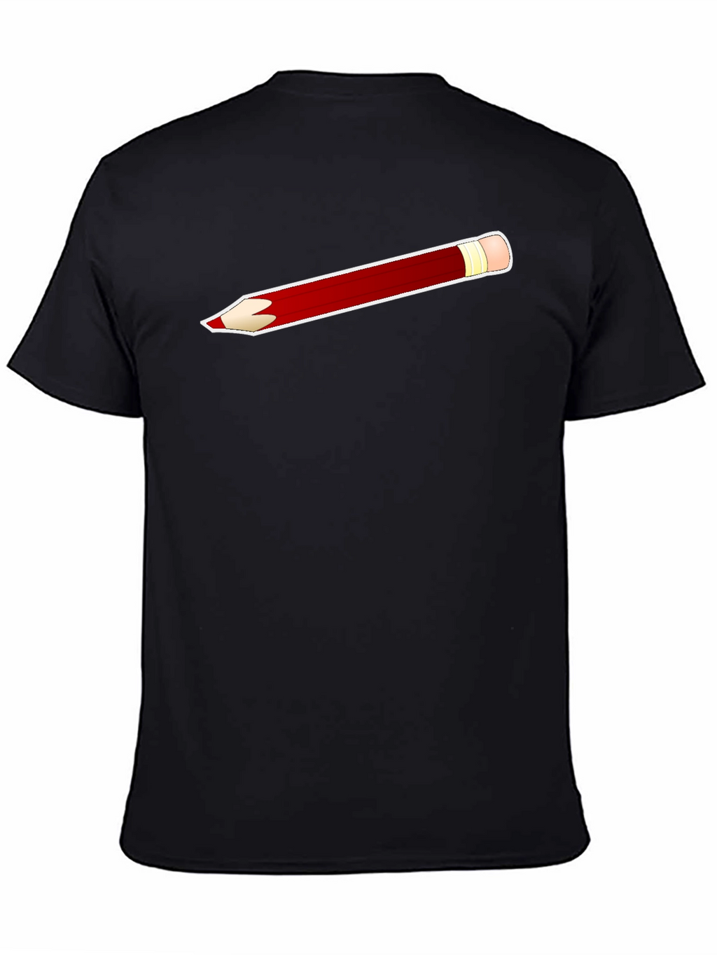 Pencil Graphic Tee - Classic Crew Neck Black T-Shirt