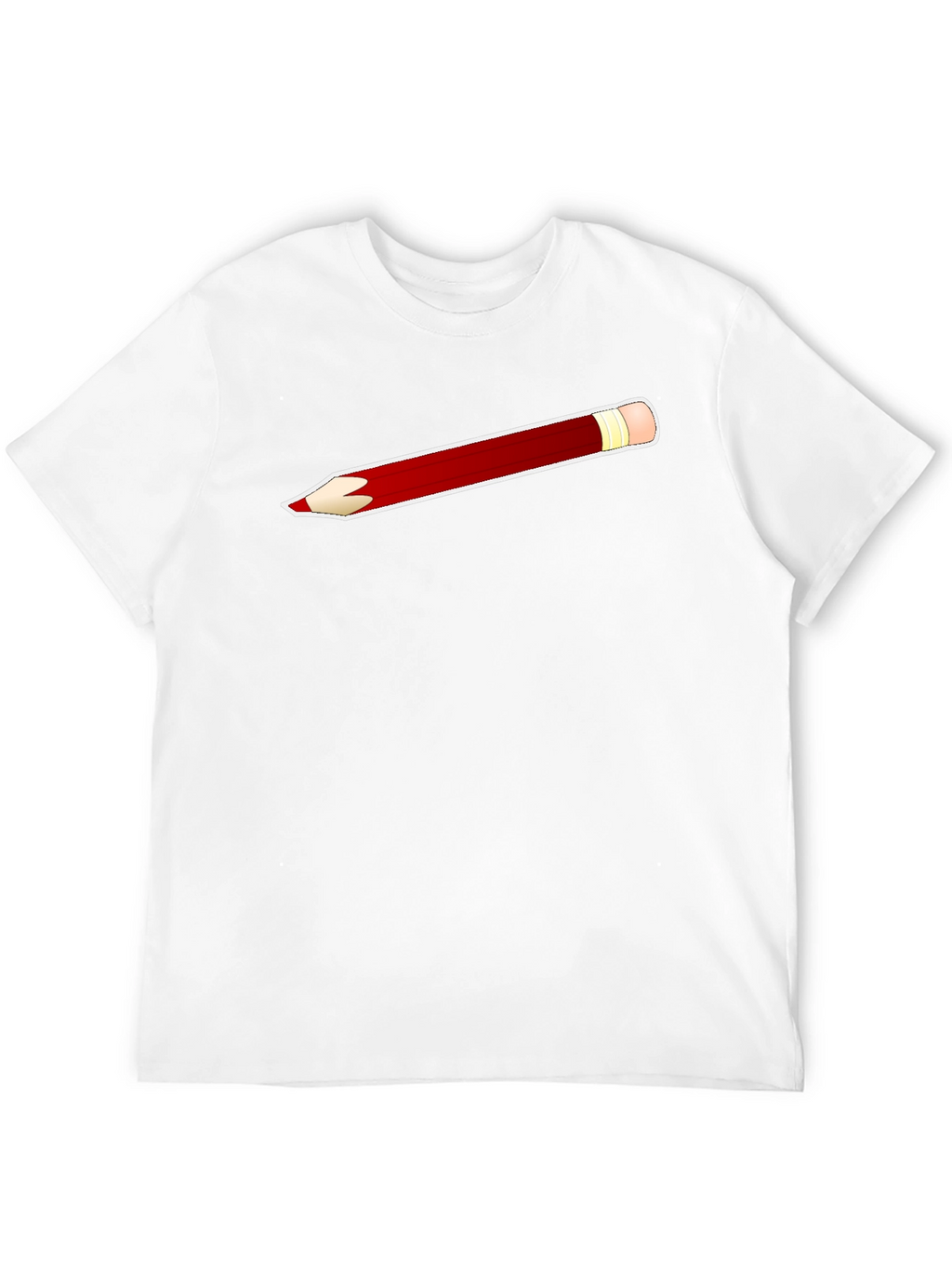Pencil Graphic Tee - Classic Crew Neck Black T-Shirt