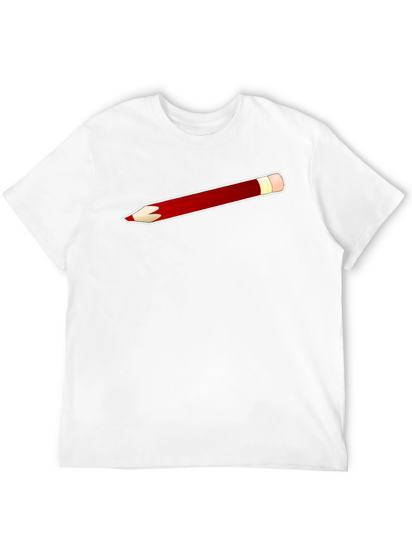 Pencil Graphic Tee - Classic Crew Neck Black T-Shirt