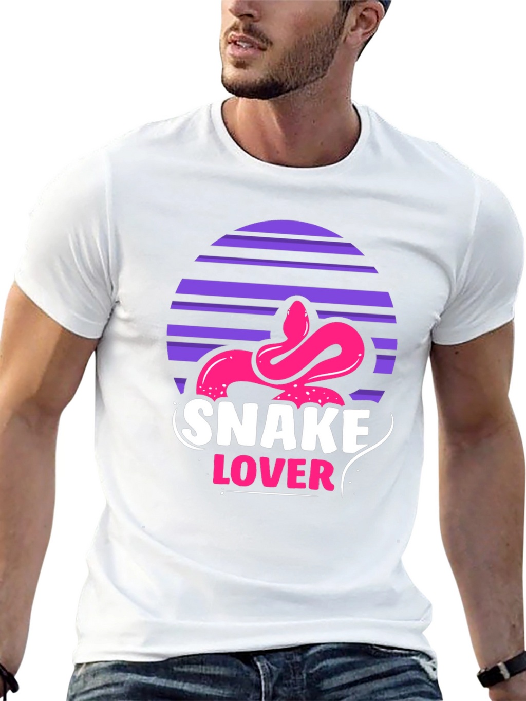 Snake Lover Graphic Tee - Black Cotton T-Shirt