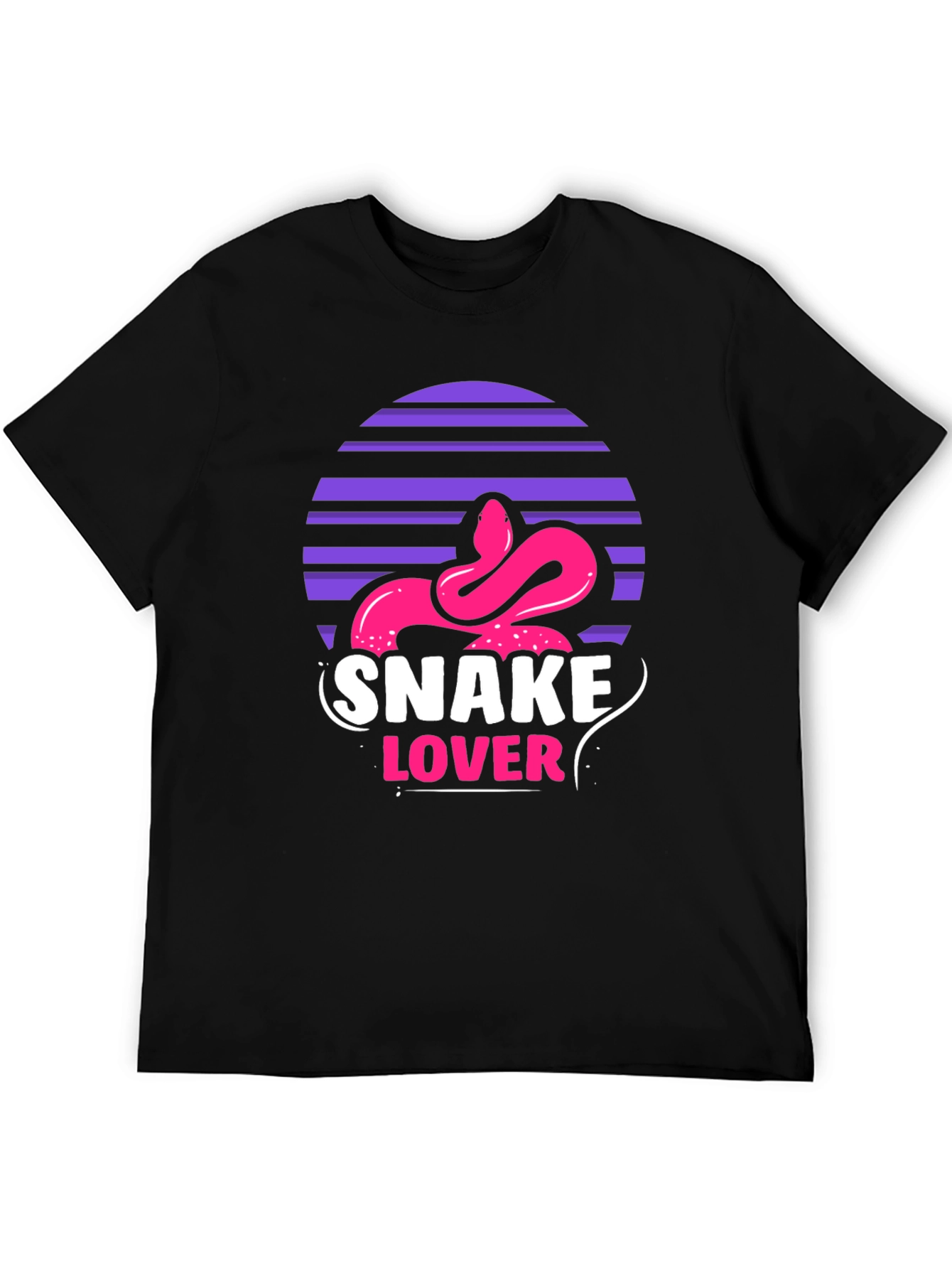 Snake Lover Graphic Tee - Black Cotton T-Shirt
