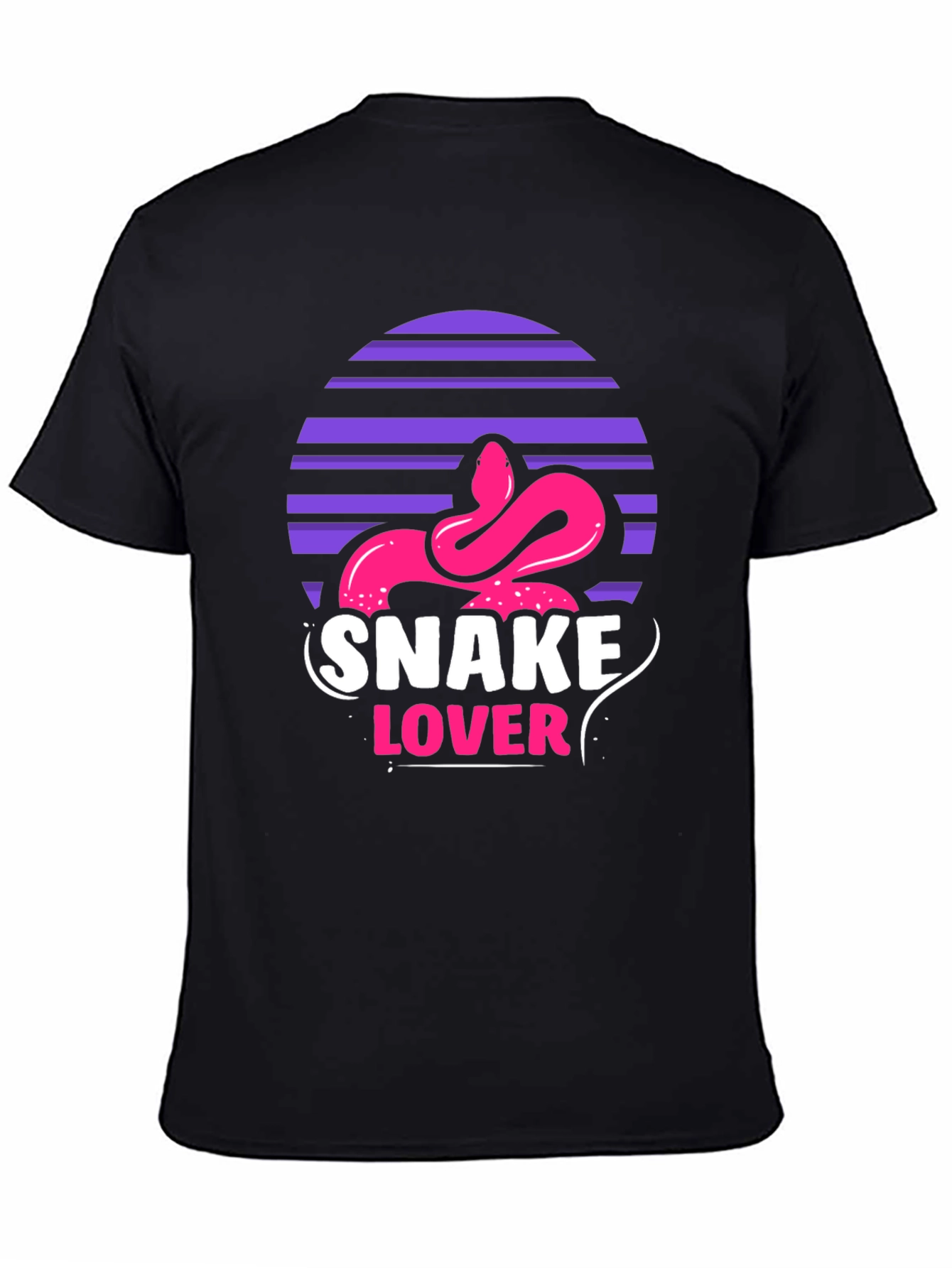 Snake Lover Graphic Tee - Black Cotton T-Shirt
