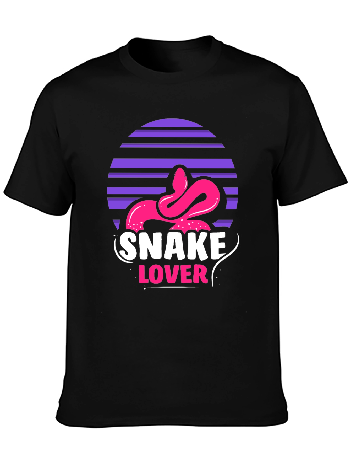 Snake Lover Graphic Tee - Black Cotton T-Shirt