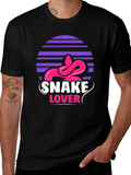 Snake Lover Graphic Tee - Black Cotton T-Shirt