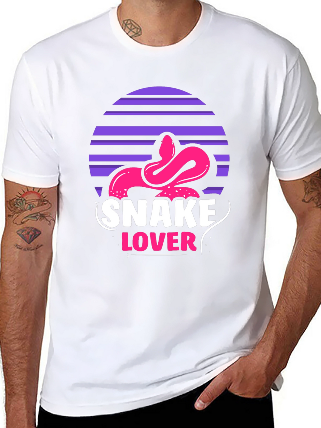 Snake Lover Graphic Tee - Black Cotton T-Shirt