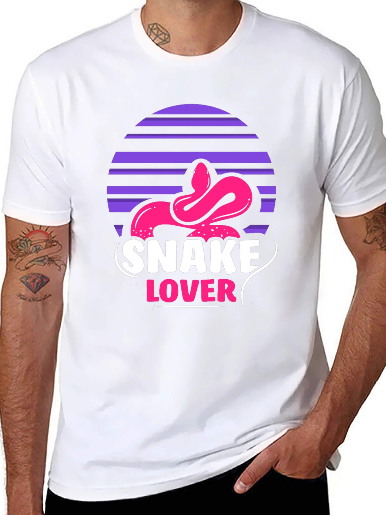 Snake Lover Graphic Tee - Black Cotton T-Shirt