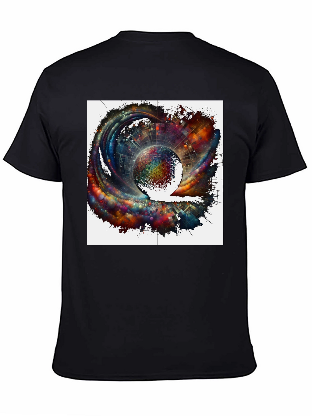 Cosmic Sphere Graphic T-Shirt - Modern Art Tee