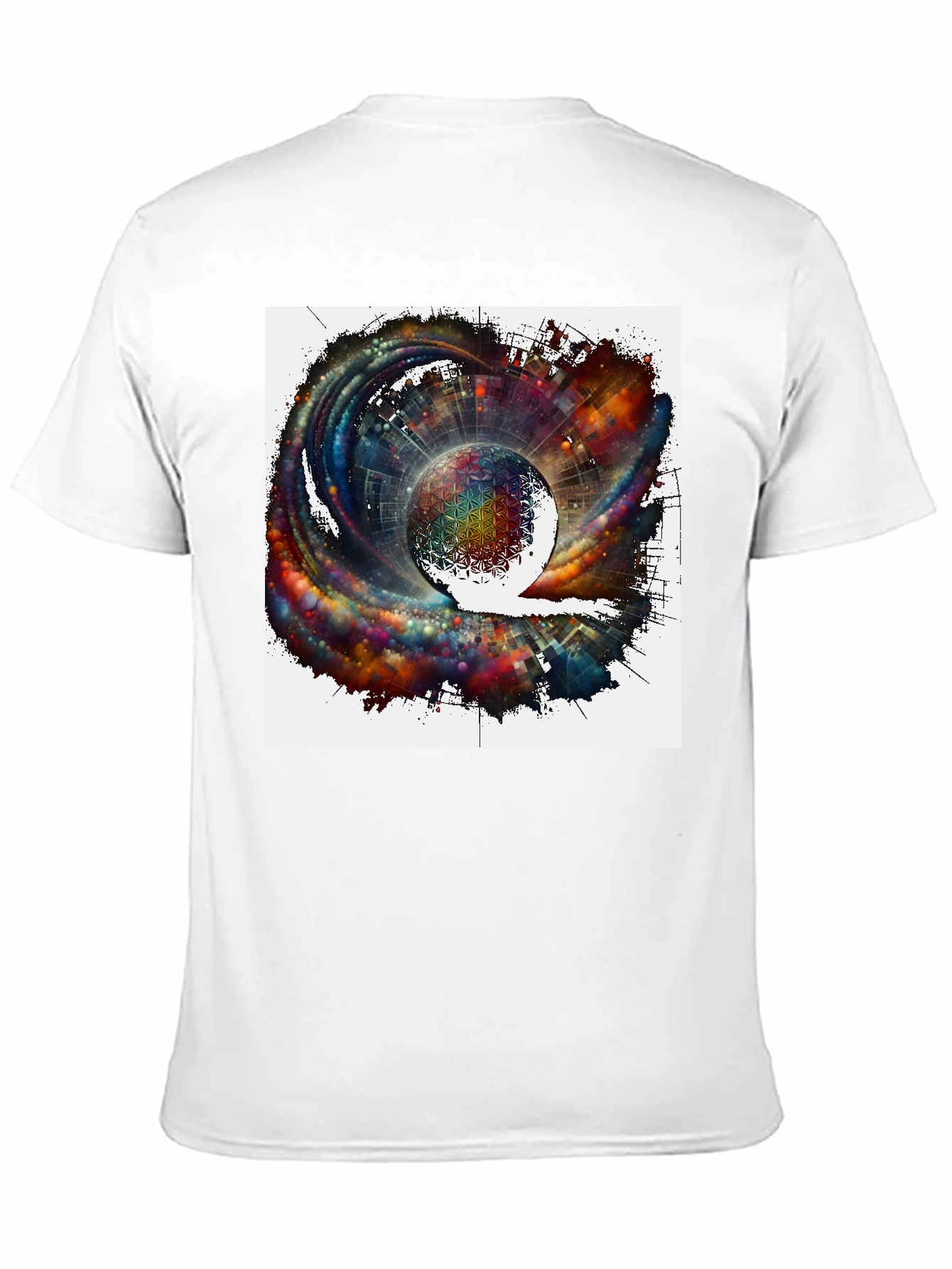 Cosmic Sphere Graphic T-Shirt - Modern Art Tee