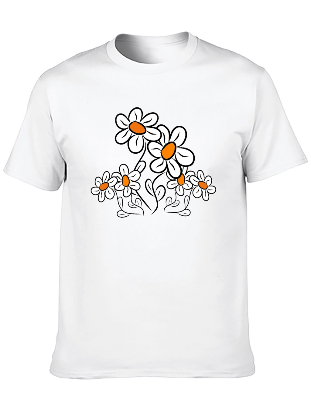 Floral Print T-Shirt - Black