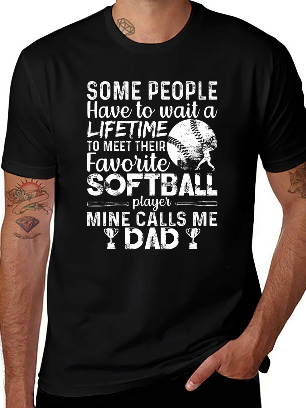 Softball Dad T-Shirt - Favorite Player Gift