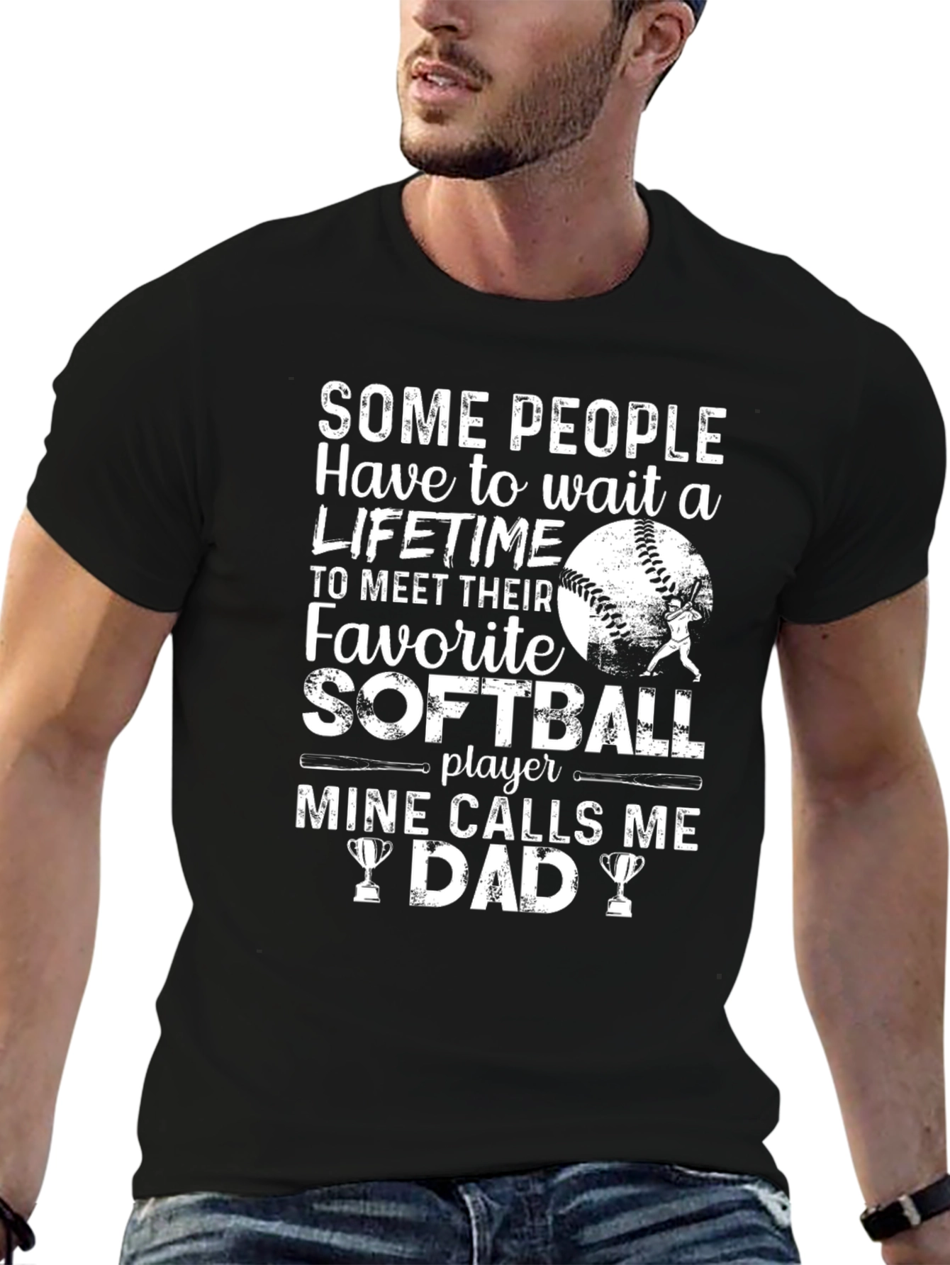Softball Dad T-Shirt - Favorite Player Gift