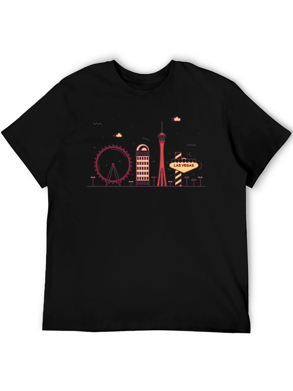 Las Vegas Skyline Graphic Print T-Shirt