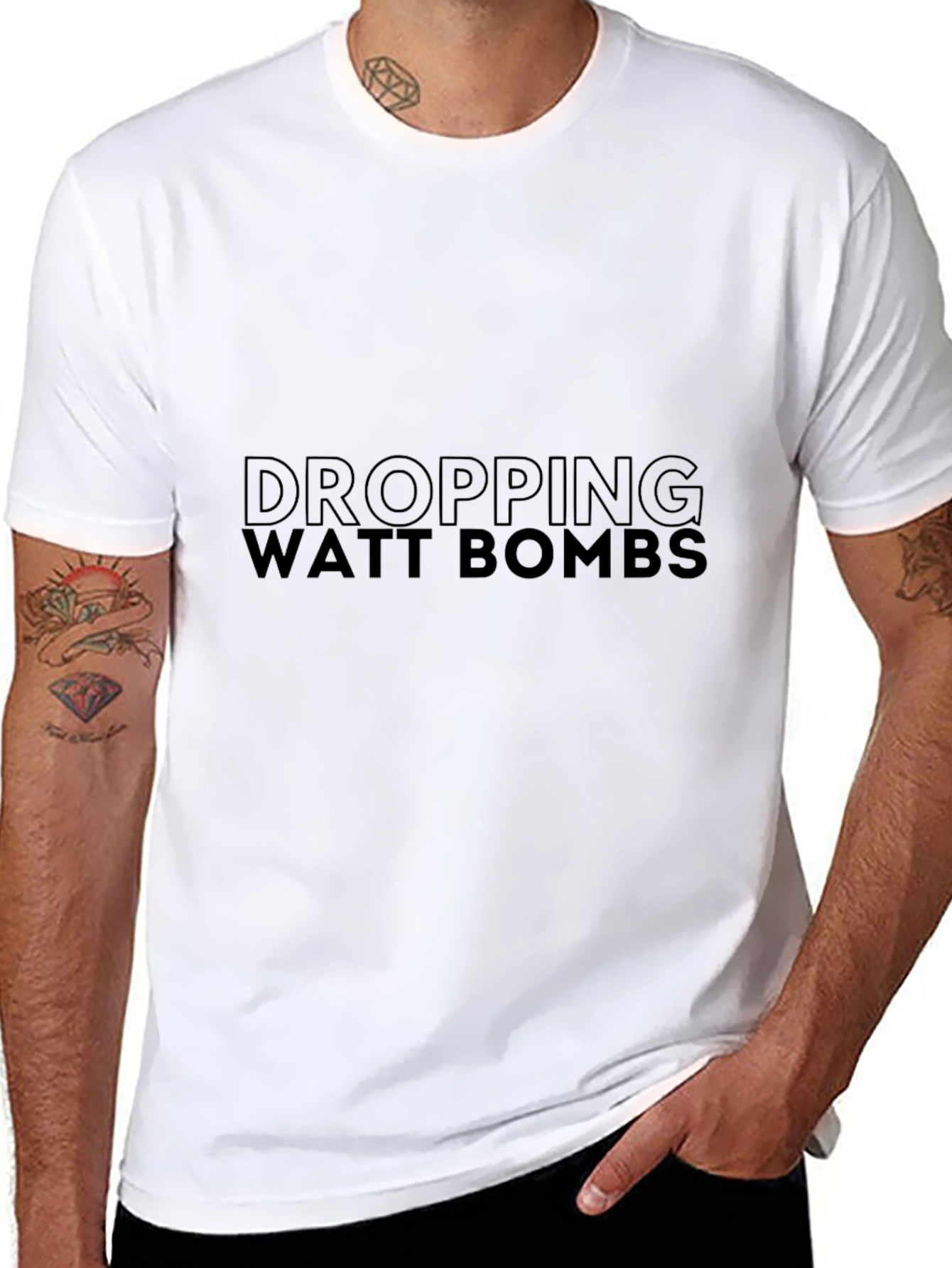 Dropping Watt Bombs Graphic Tee - Black T-Shirt