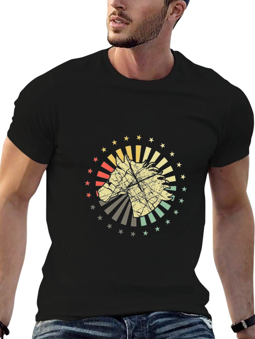 Retro Horse T-Shirt - Graphic Print