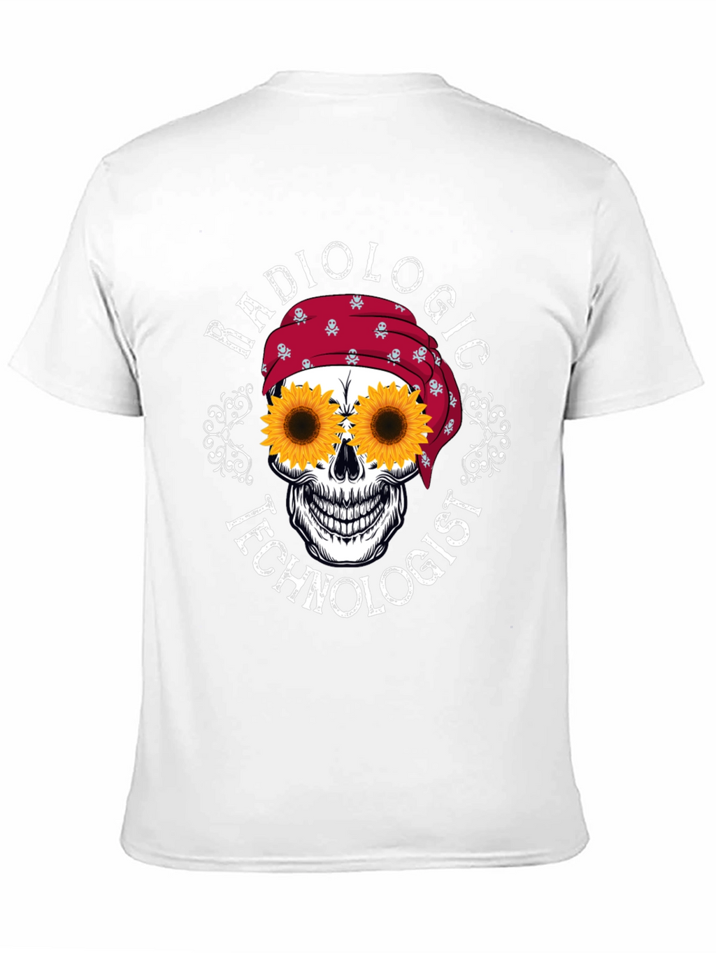 Radiologic Technologist Sunflower Skull Graphic T-Shirt