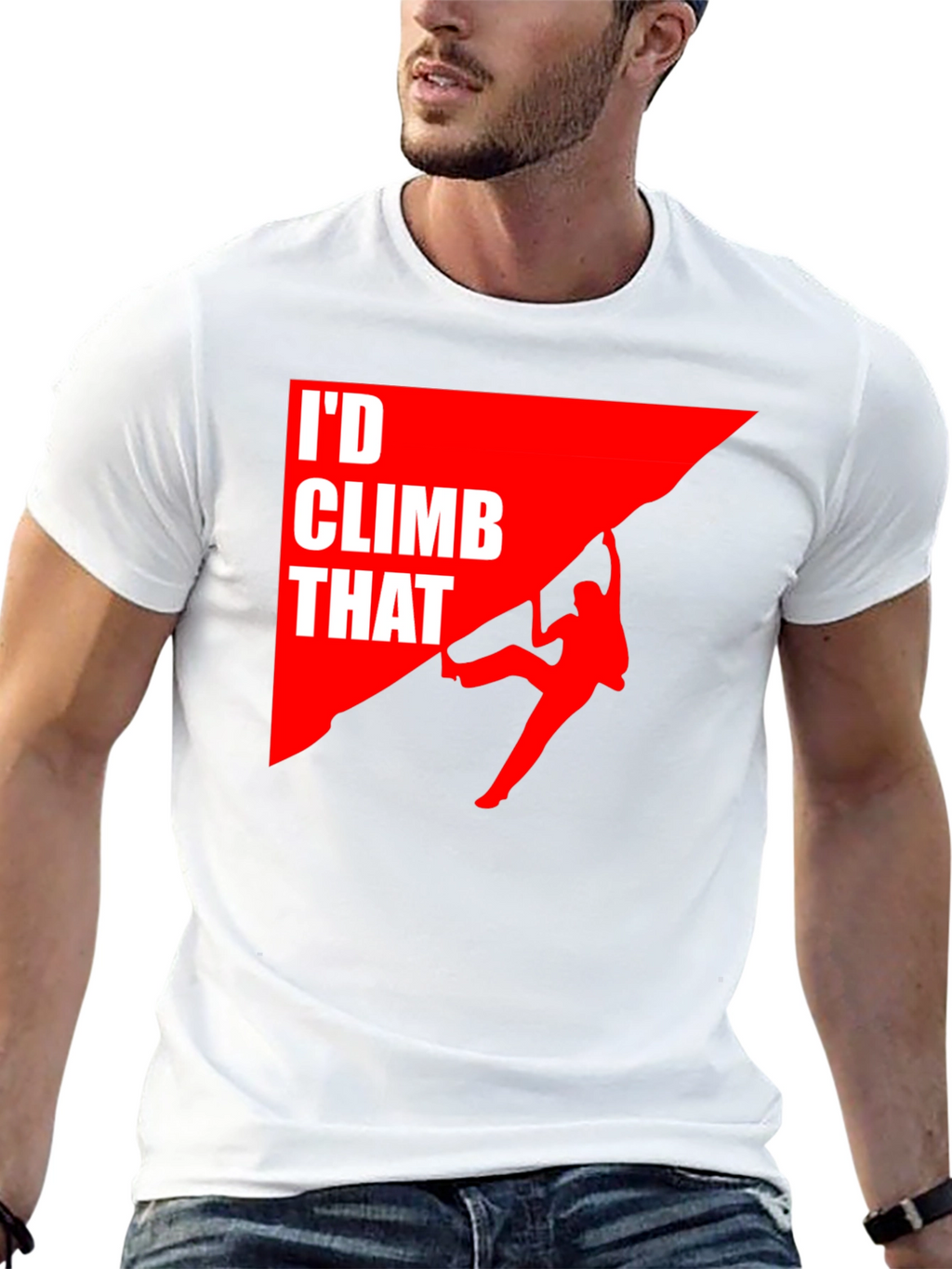 Id Climb That T-Shirt Funny Rock Climbing Graphic Tee