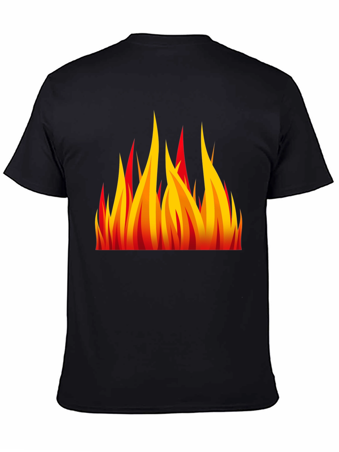 Fiery Flames Graphic Black T-Shirt
