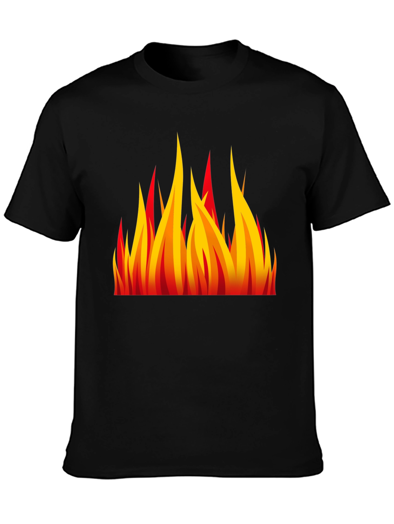 Fiery Flames Graphic Black T-Shirt
