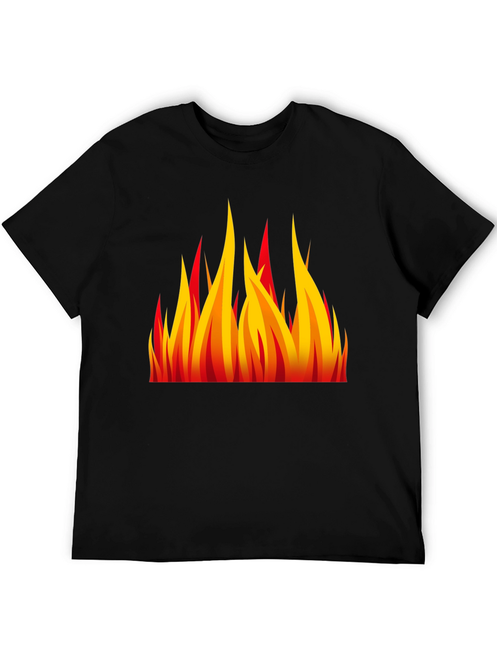 Fiery Flames Graphic Black T-Shirt