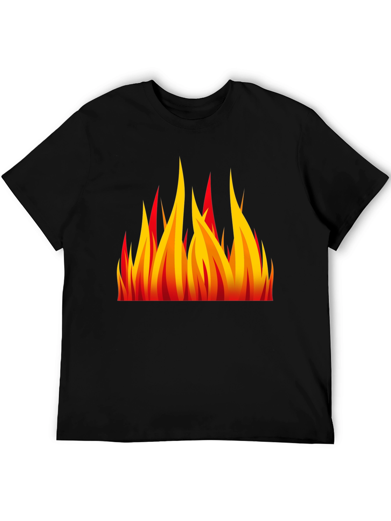 Fiery Flames Graphic Black T-Shirt