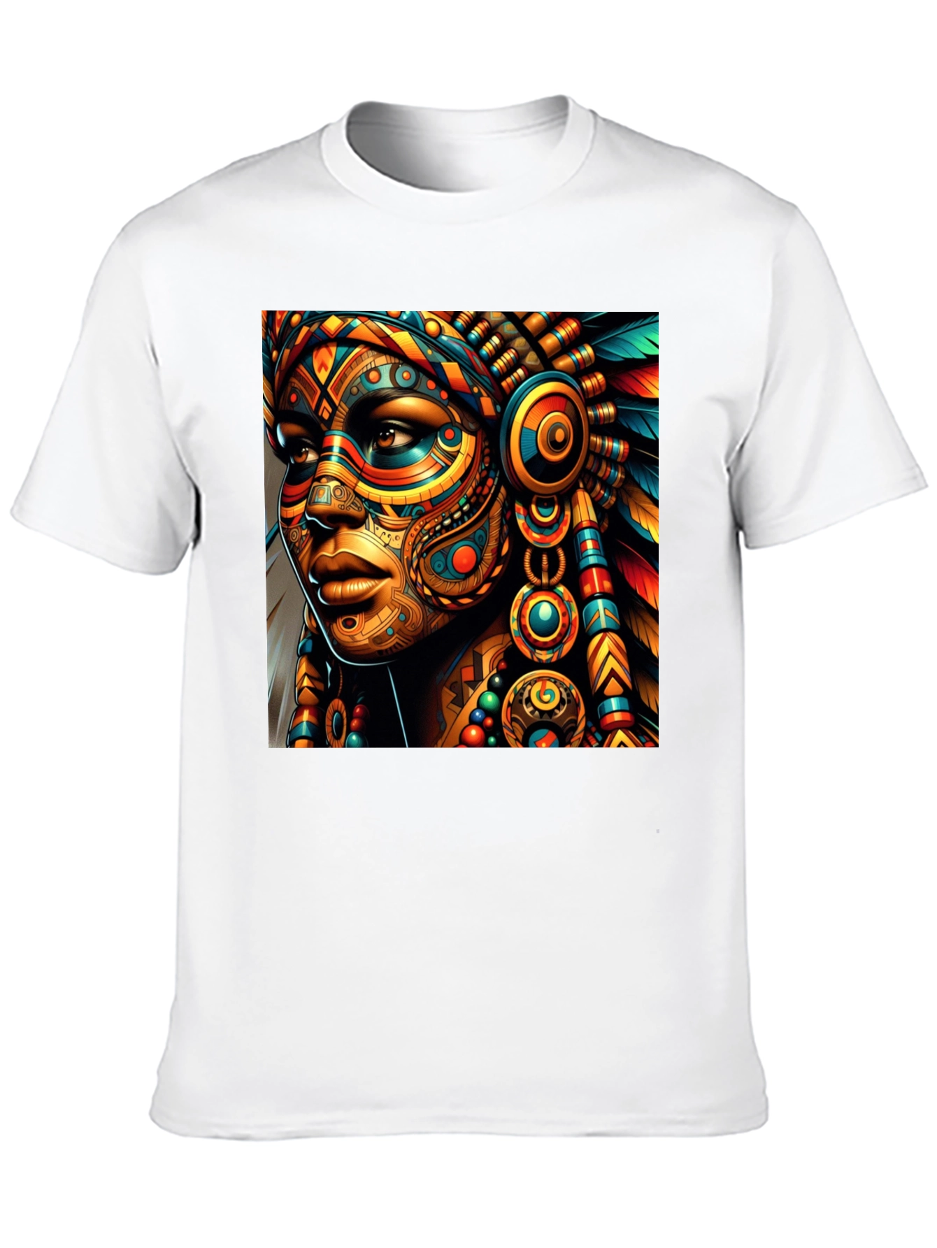 Vibrant Tribal Art Black T-Shirt