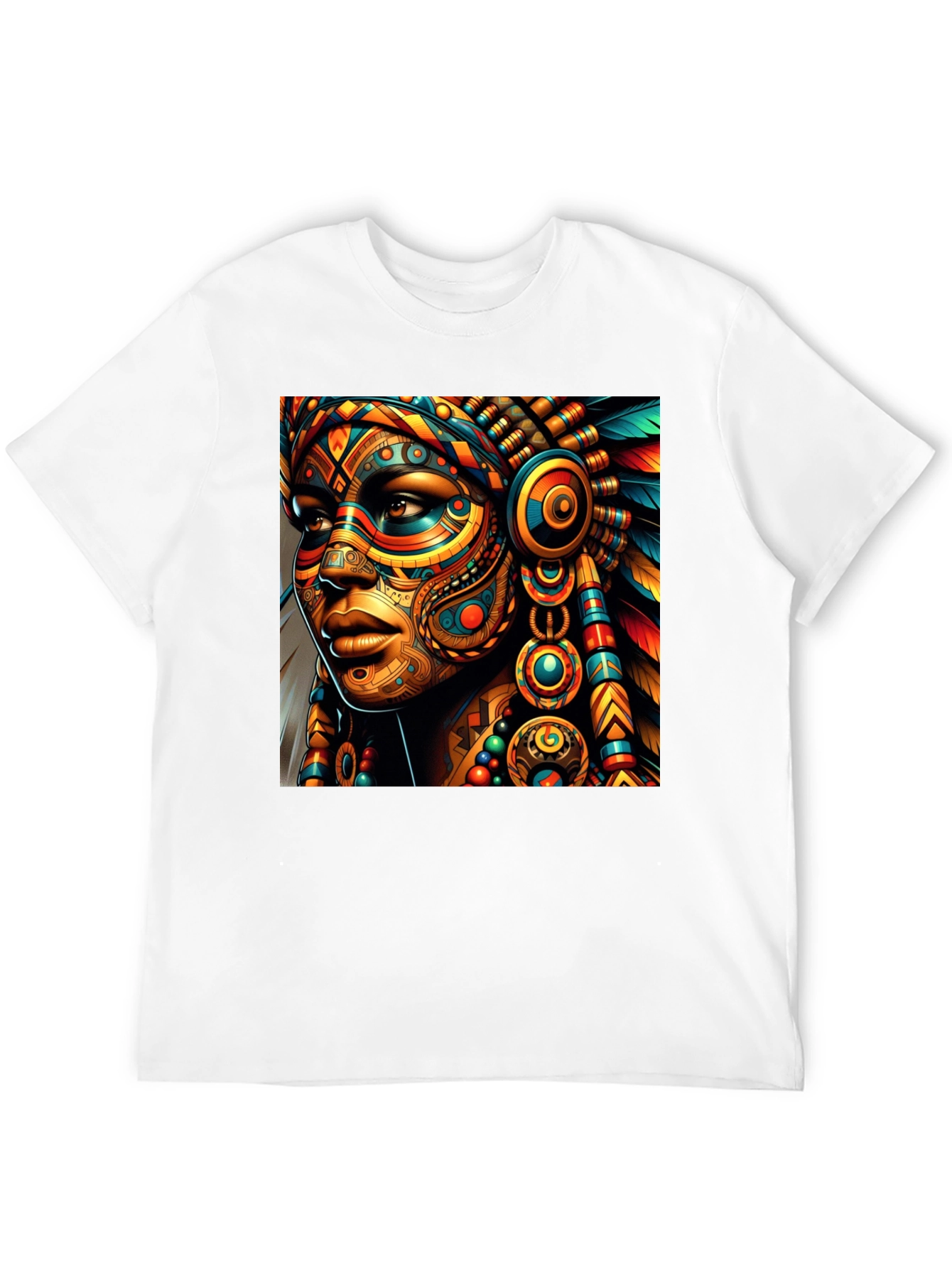 Vibrant Tribal Art Black T-Shirt