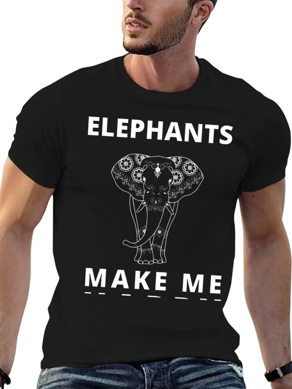 Elephant Graphic T-Shirt - Black