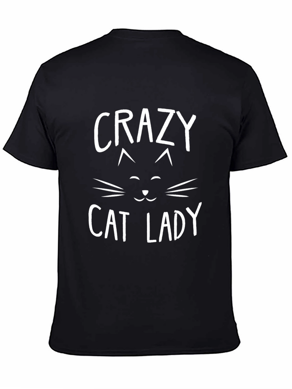 Crazy Cat Lady Graphic Tee - Black Cotton Blend