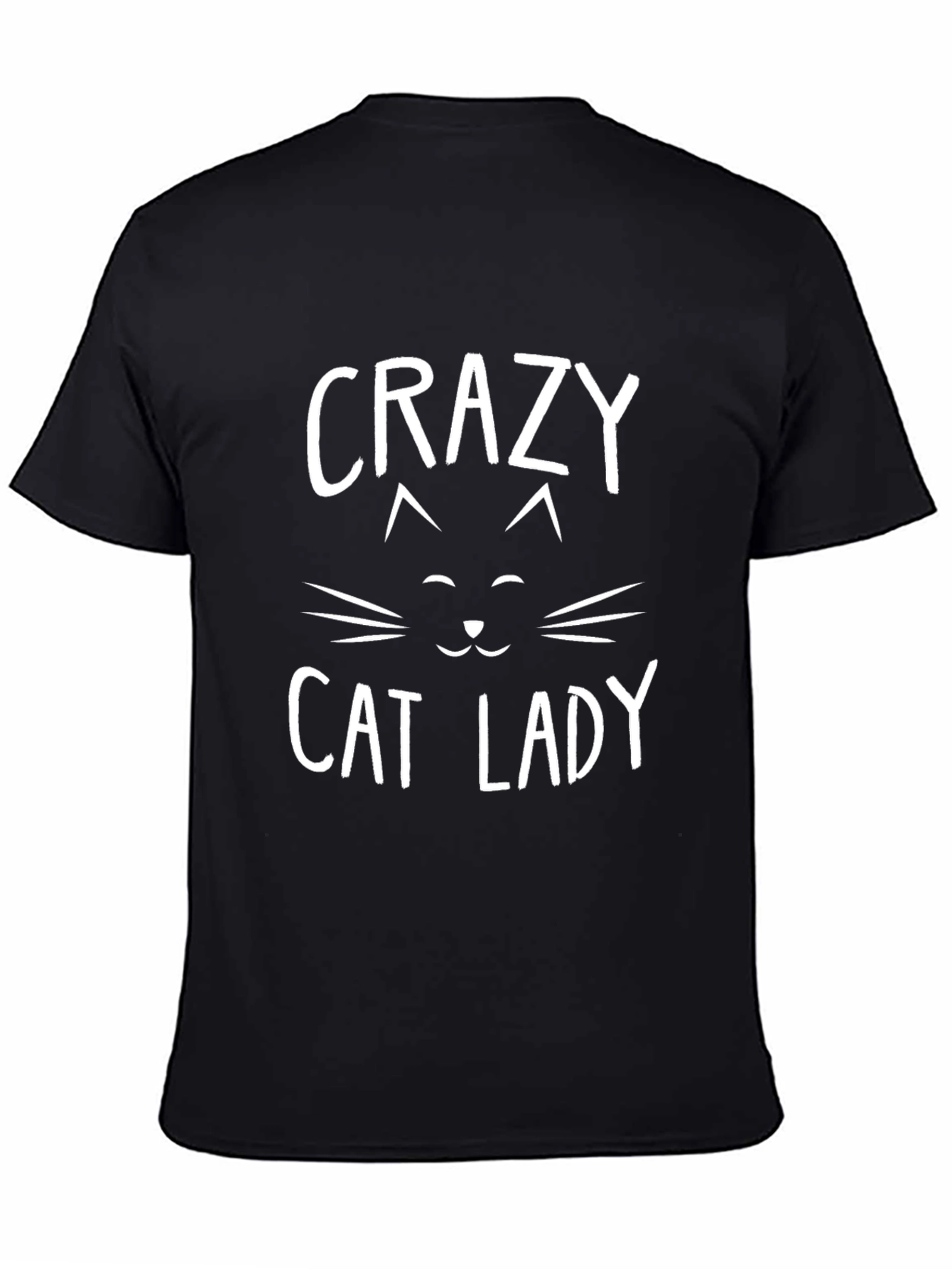Crazy Cat Lady Graphic Tee - Black Cotton Blend