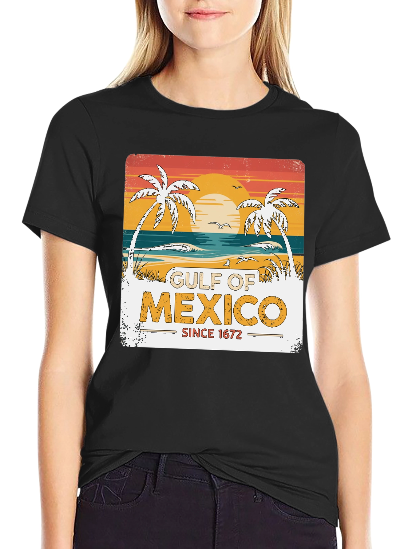Gulf of Mexico Retro Beach T-Shirt
