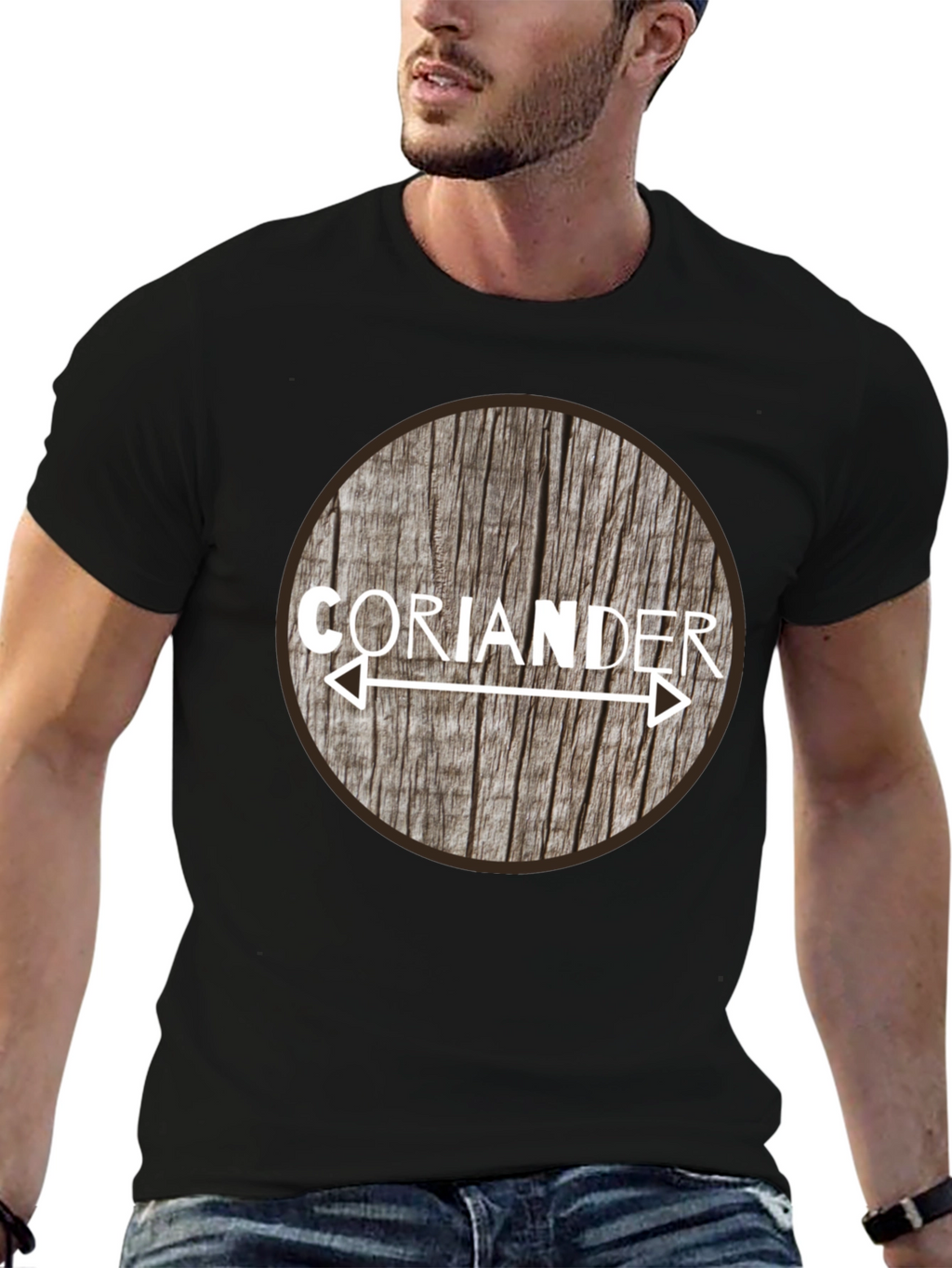 Coriander Arrow Woodgrain Graphic T-Shirt