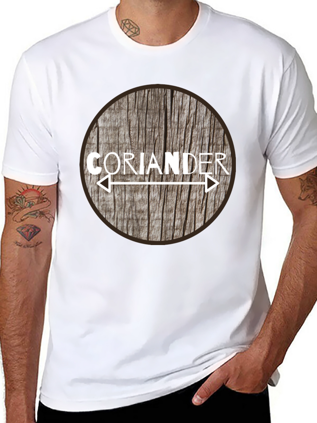 Coriander Arrow Woodgrain Graphic T-Shirt