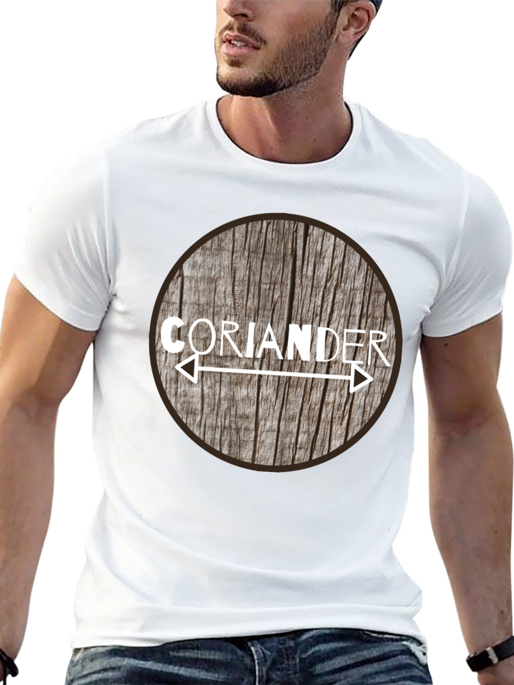 Coriander Arrow Woodgrain Graphic T-Shirt