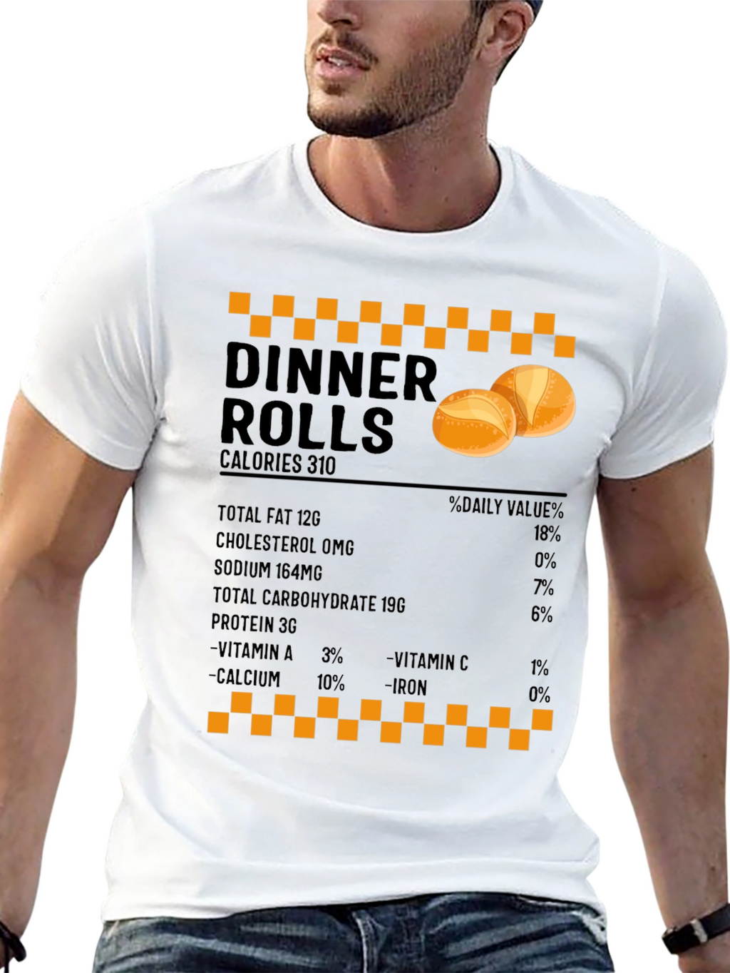 Dinner Rolls Nutrition Facts T-Shirt - Foodie Gift