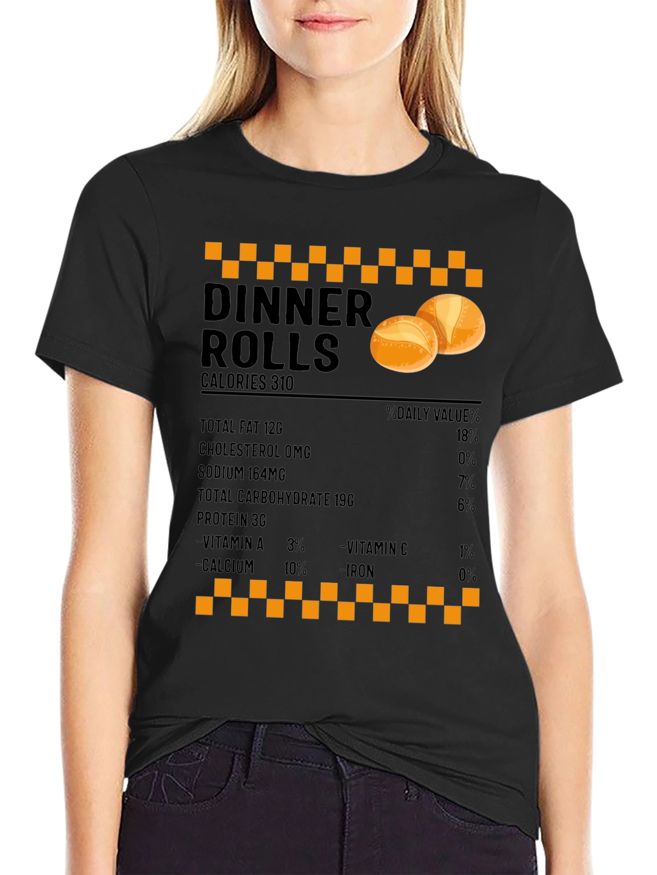 Dinner Rolls Nutrition Facts T-Shirt - Foodie Gift
