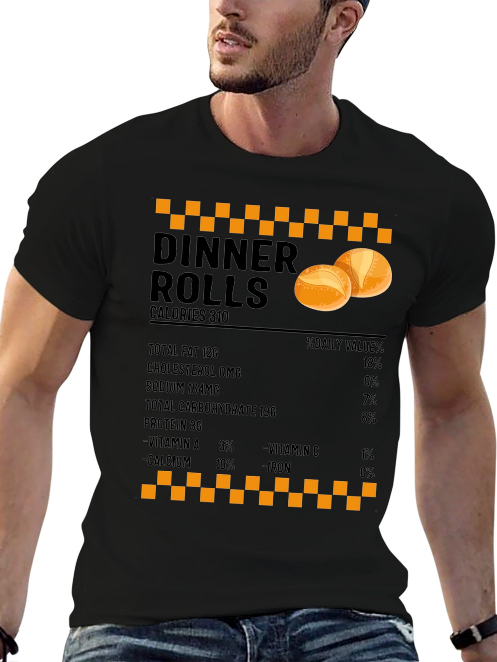 Dinner Rolls Nutrition Facts T-Shirt - Foodie Gift